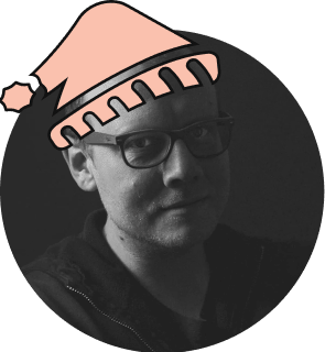 Eric Mikkelsen, with a festive holiday hat drawn on