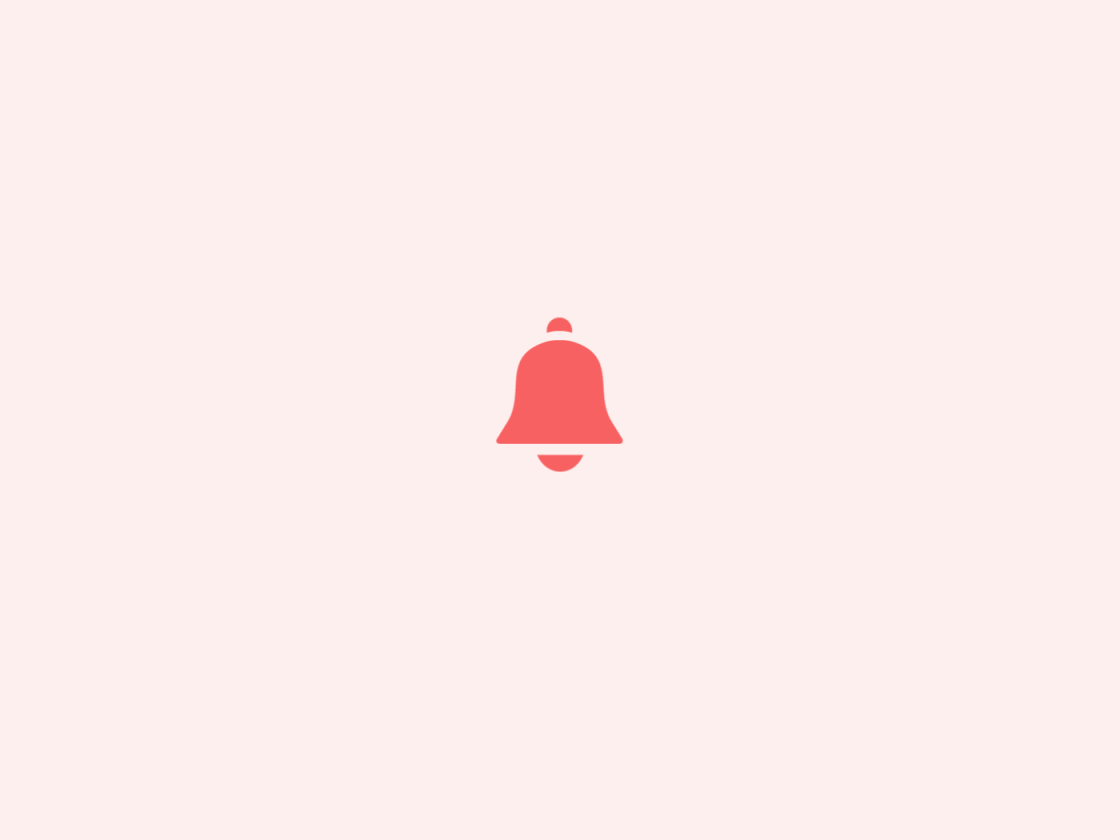 Animation of notification icon, showing a ringing bell