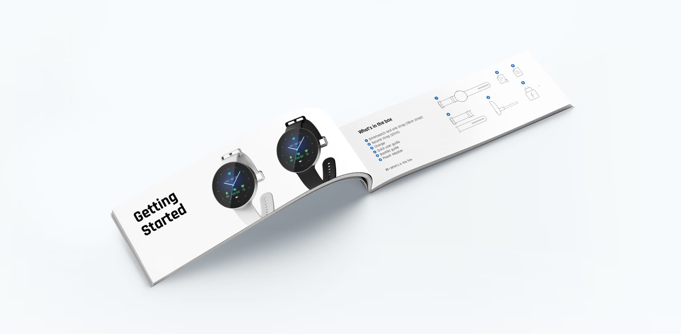 The user manual we designed for the smartwatch